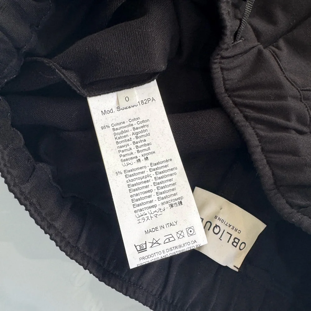 Oblique Creations Wide-Leg Jogger Pants – Black – Made in Italy – Size 0 - Picture 3 of 6